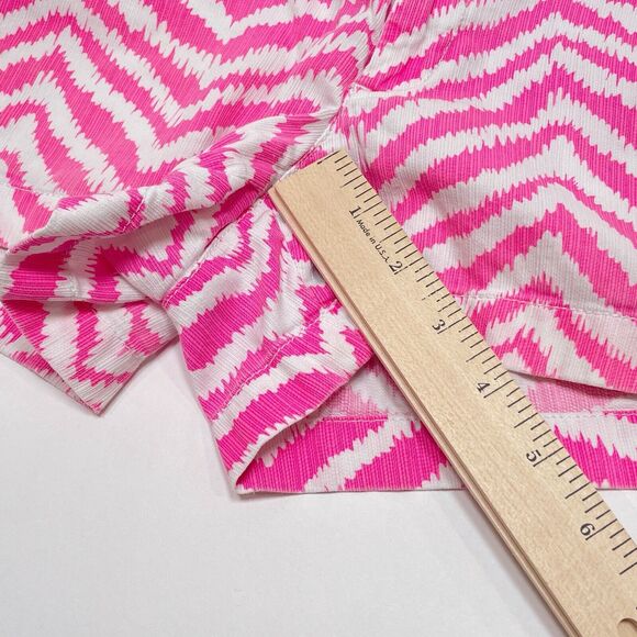 Lilly Pulitzer Walsh Shorts Size 0 Pink Chevron Striped Prep Style 92925 Summer - Picture 10 of 10
